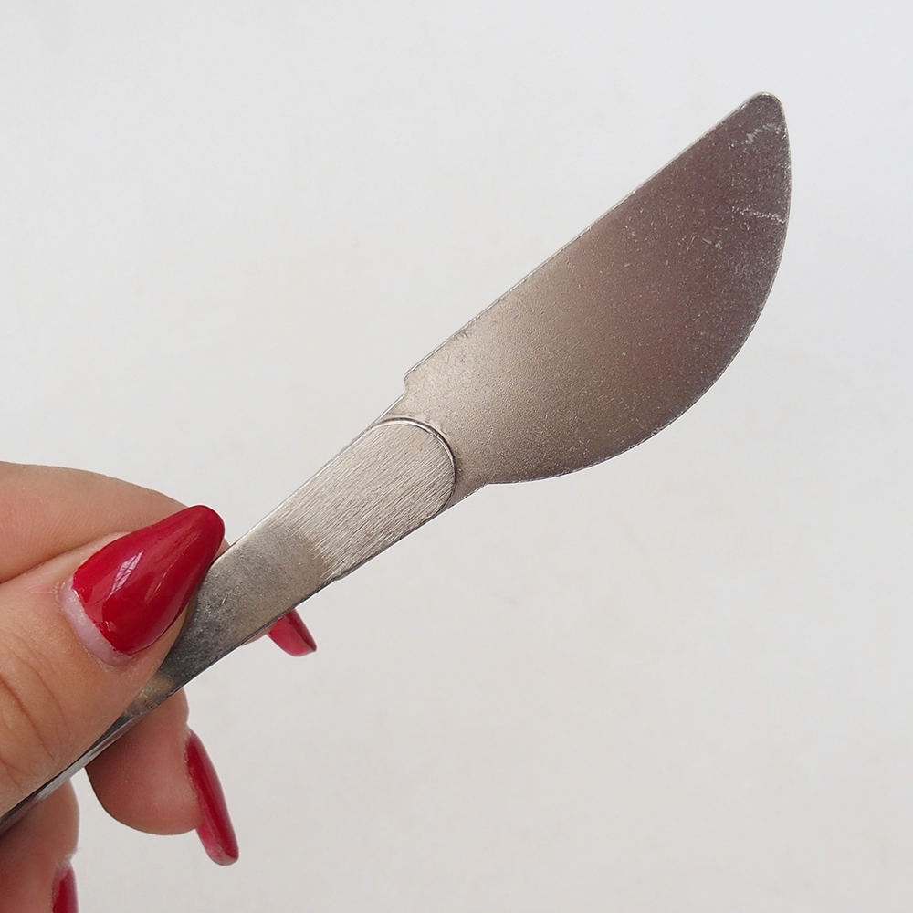 Spatule et pince courbée 22 cm - acier inoxydable