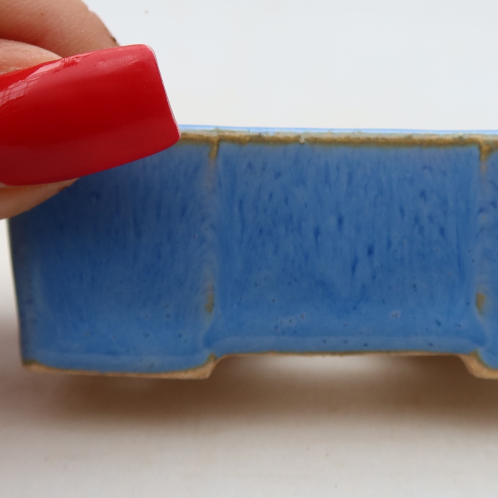 Pot à bonsaï en céramique 7 x 4,5 x 2,5 cm, couleur bleue