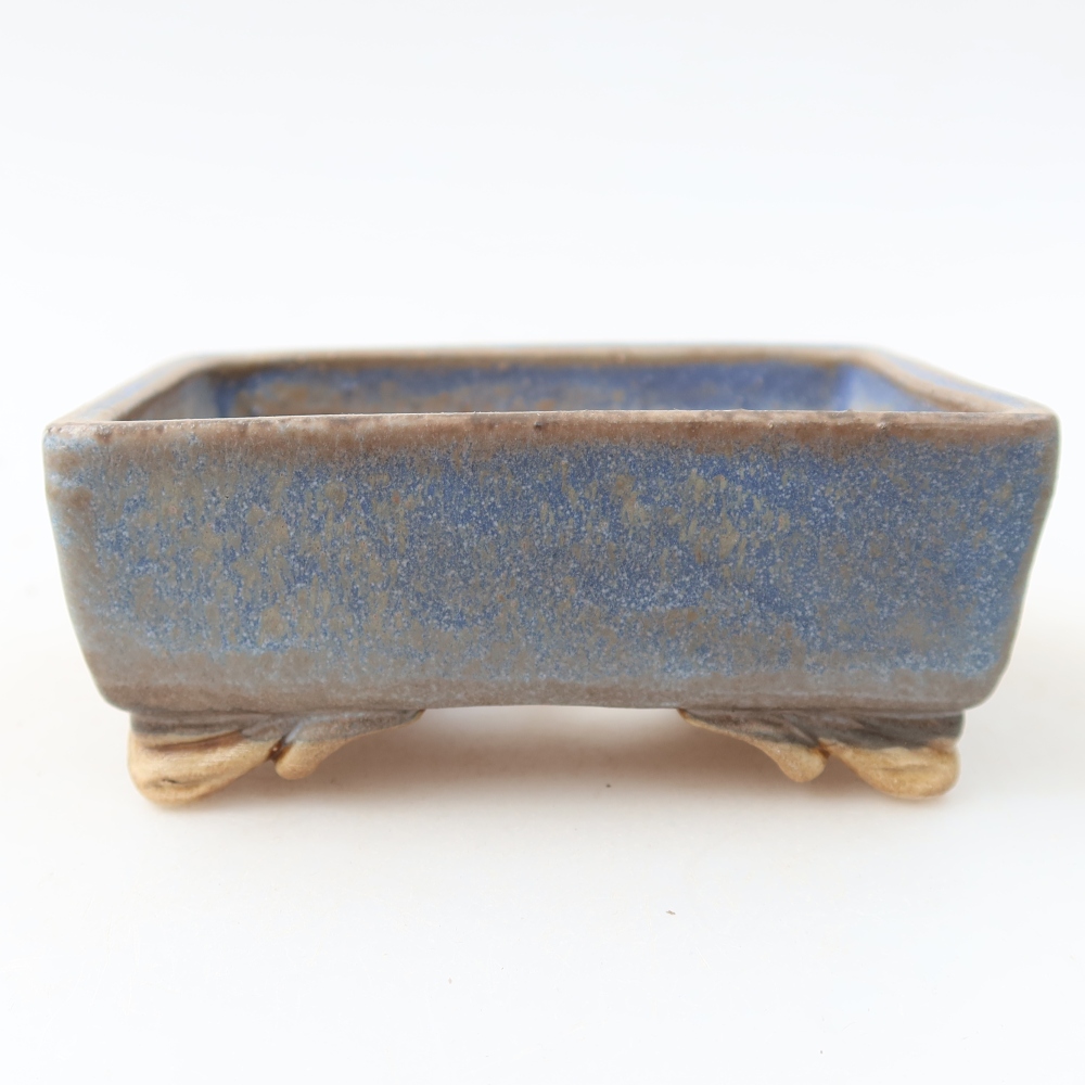 Pot à bonsaï en céramique 10 x 8 x 4 cm, couleur bleue