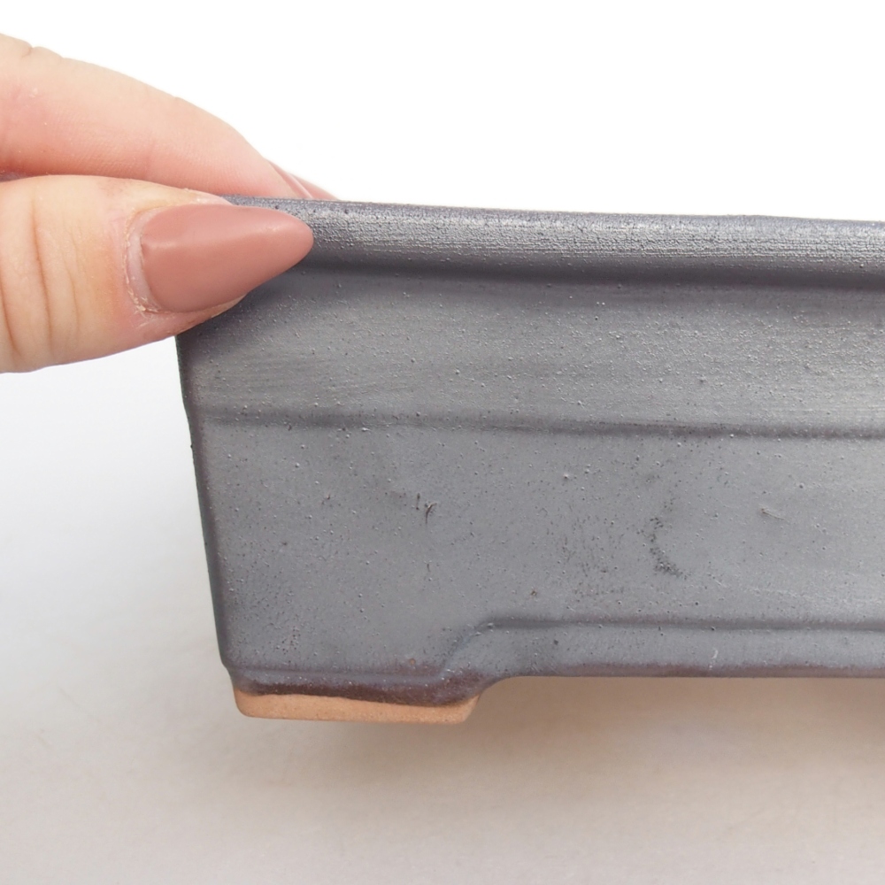 Bol à bonsaï en céramique 16 x 12 x 6 cm, couleur métal