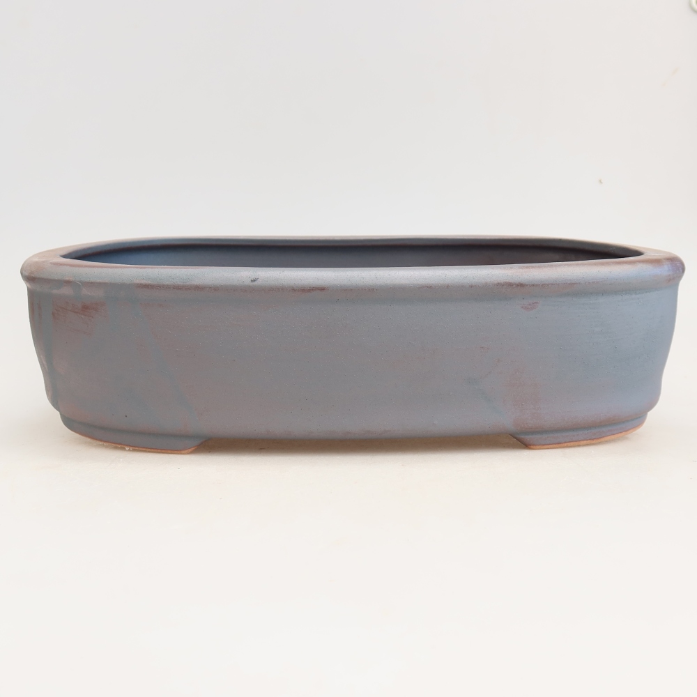 Pot à bonsaï en céramique 31,5 x 24 x 8 cm, couleur métallique