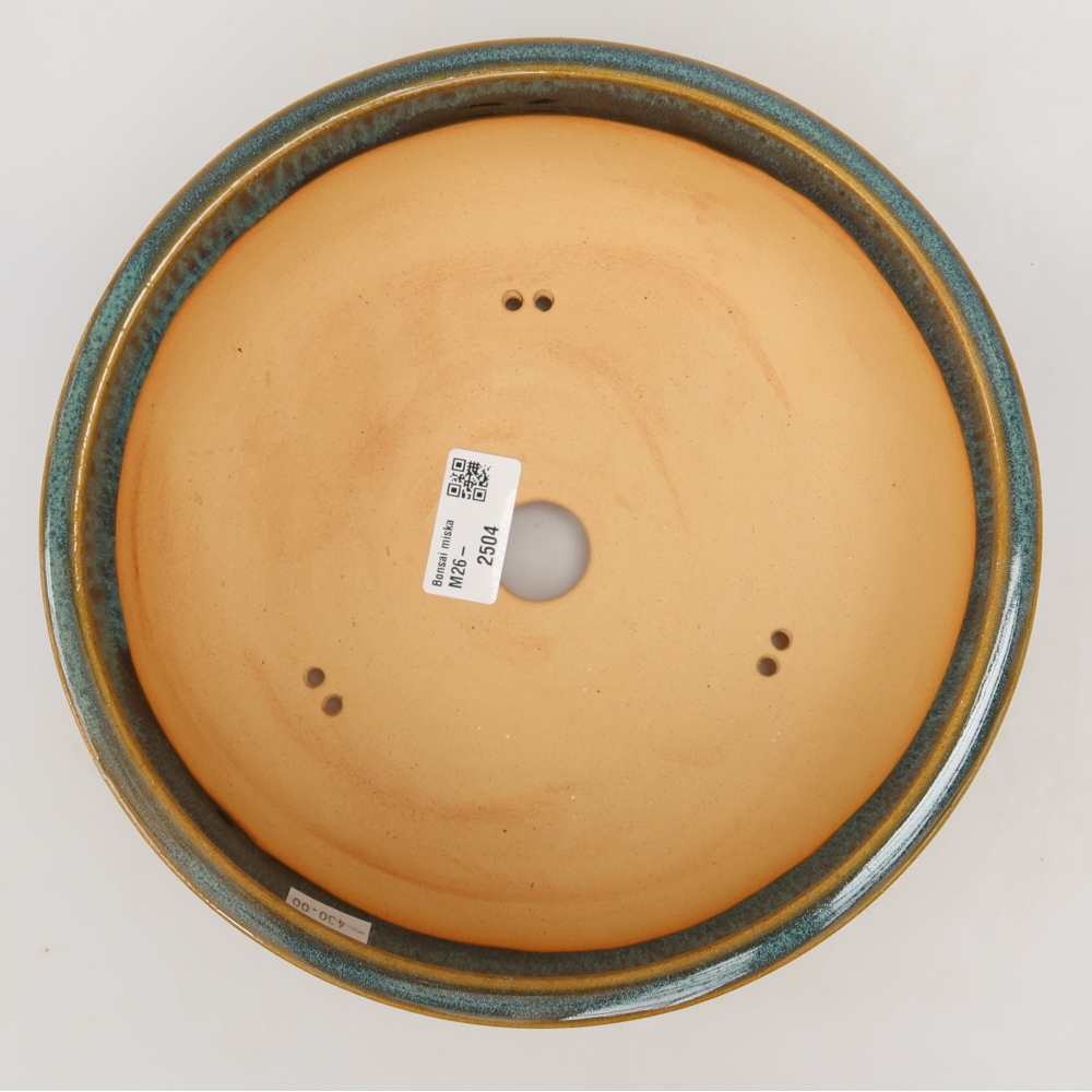 Pot à bonsaï en céramique 23 x 23 x 7 cm, couleur bleue