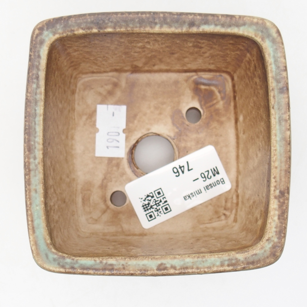 Bol à bonsaï en céramique 8,5 x 8,5 x 5,5 cm, vert