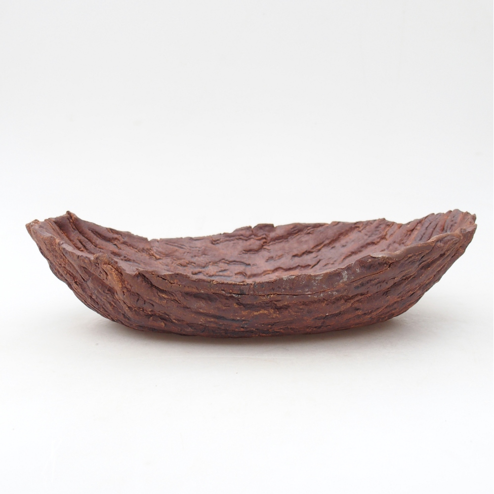 Coquille en céramique 27 x 19 x 7 cm , couleur marron