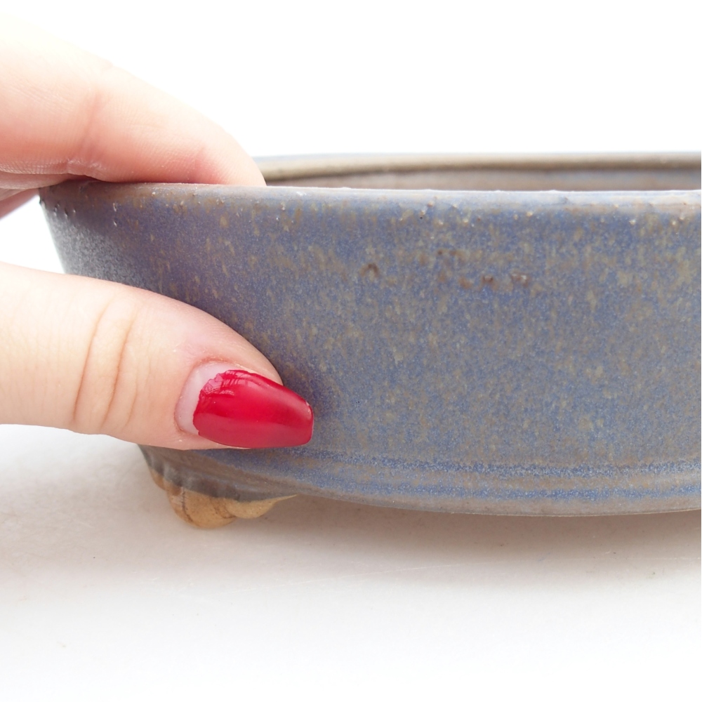 Bol à bonsaï en céramique 18 x 18 x 5 cm, couleur bleu