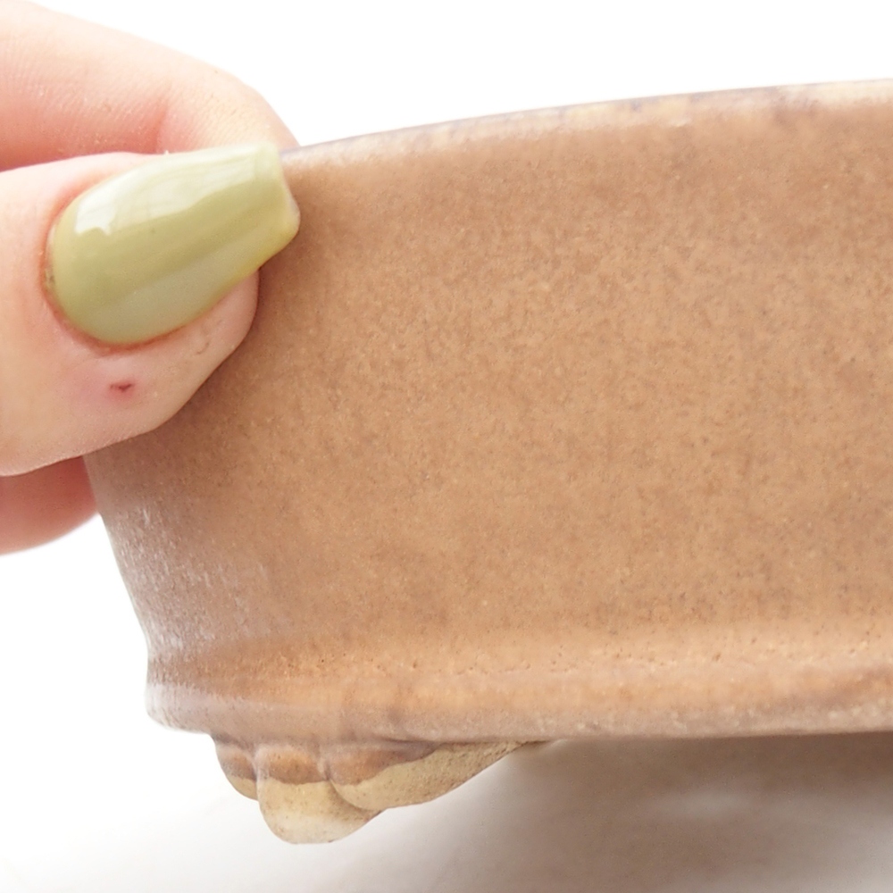 Bol à bonsaï en céramique 15,5 x 15,5 x 4,5 cm, rose