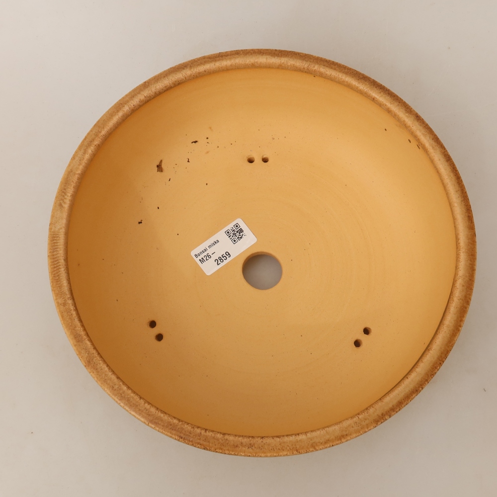 Pot à bonsaï en céramique 23,5 x 23,5 x 8 cm, couleur marron