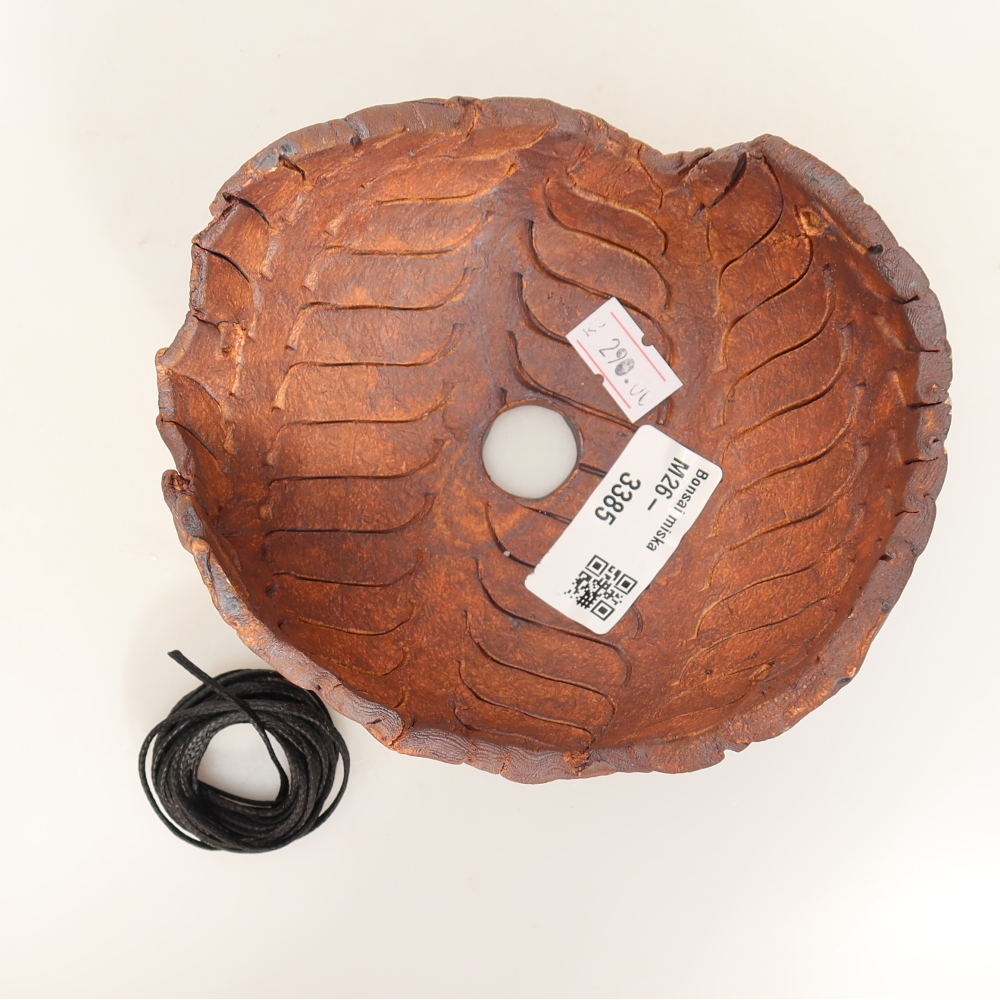 Coquille en céramique pour kokedama, 13 x 11,5 x 8,5 cm, couleur marron