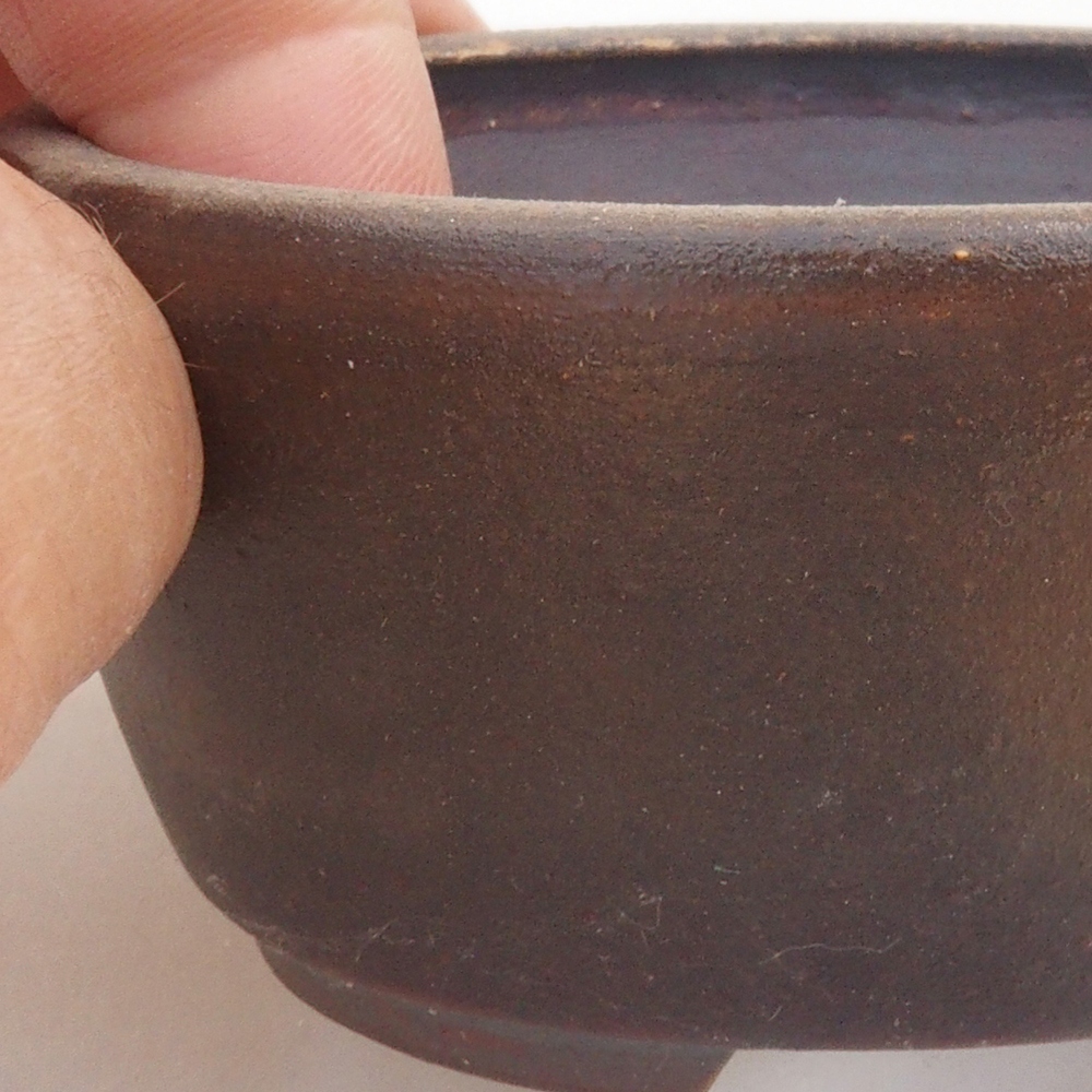 Bol à bonsaï en céramique 10 x 8,5 x 4 cm, brun