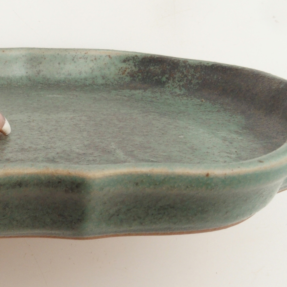 Soucoupe en céramique H06 - 14 x 14 x 1,5 cm - vert