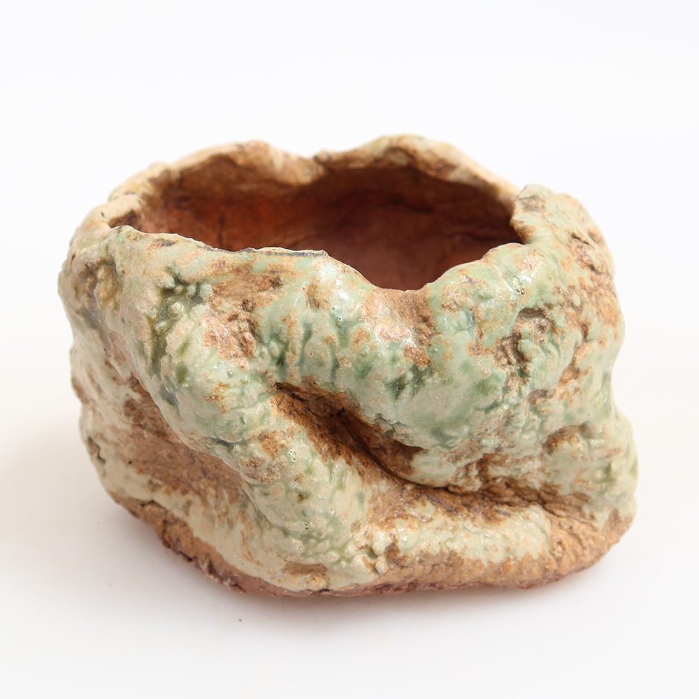 Coquille en céramique  6 x 6 x 5 cm, couleur verte