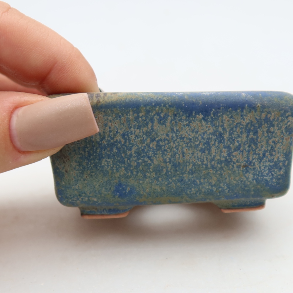 Bol à bonsaï en céramique 7 x 7 x 3,5 cm, couleur bleu