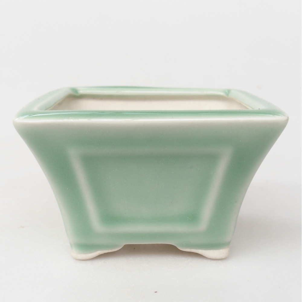 Bol à bonsaï en céramique 8,5 x 8,5 x 5 cm, vert
