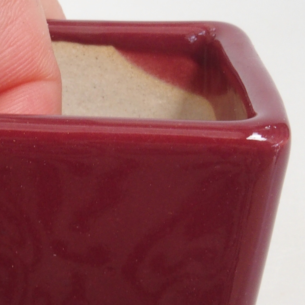 Mini bol bonsaï 4,5 x 4,5 x 4,5 cm, bordeaux