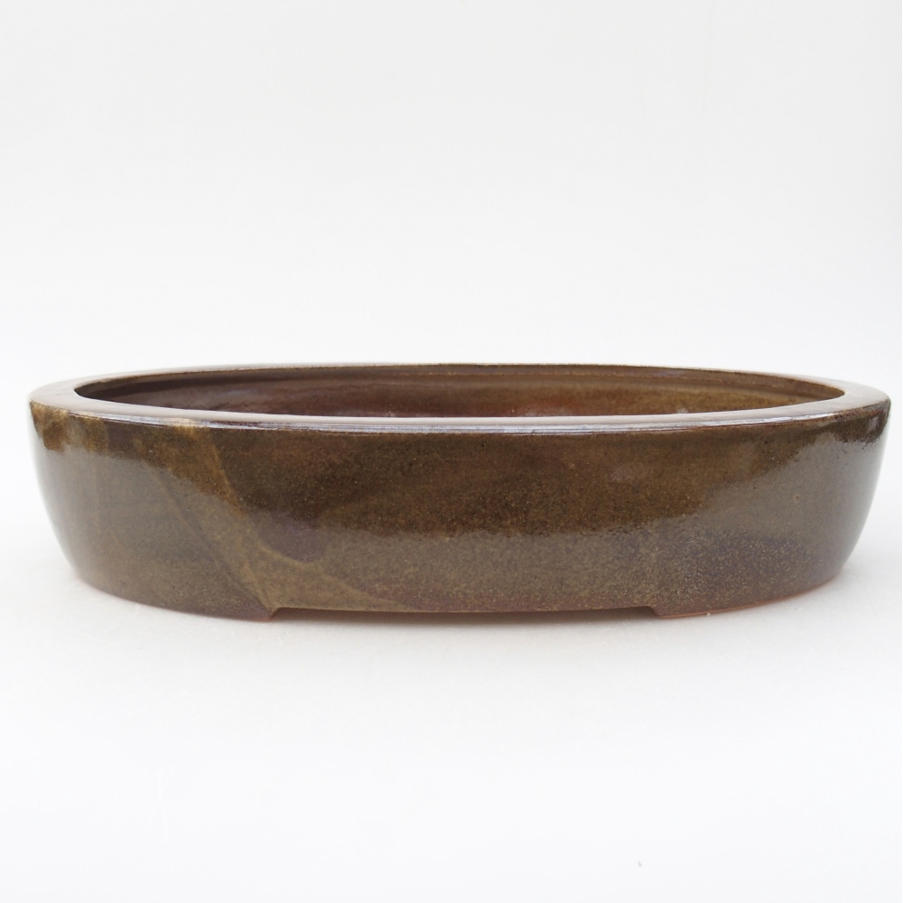 Bol à bonsaï en céramique 27 x 21 x 5,5 cm, brun