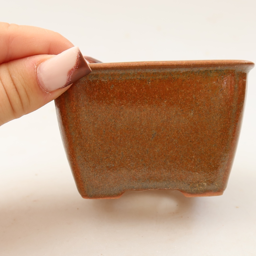 Bol à bonsaï en céramique 8,5 x 8,5 x 5,5 cm, brun