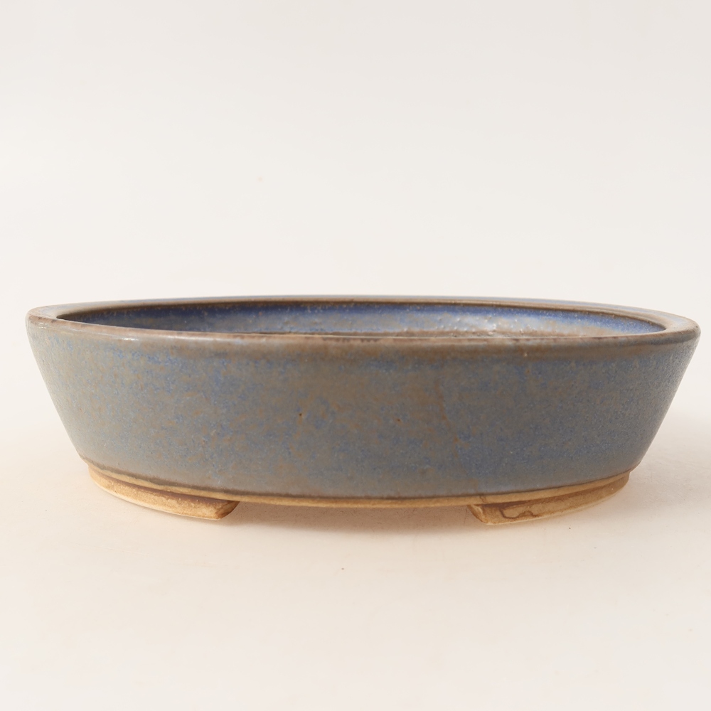 Bol à bonsaï en céramique 18,5 x 16,5 x 4,5 cm, couleur bleu