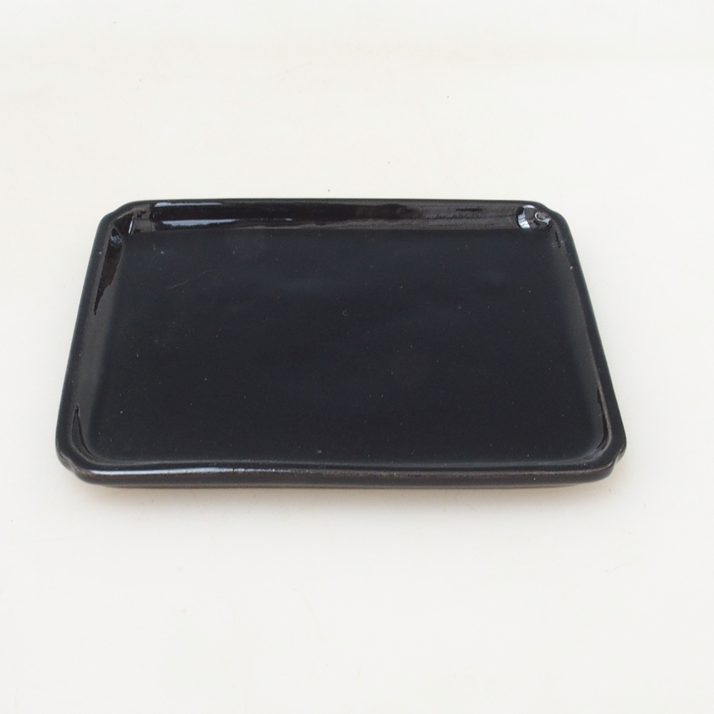 Plateau rectangulaire pour bonsaïs D5-M - 12,5 x 10,5 x 1 cm - noir
