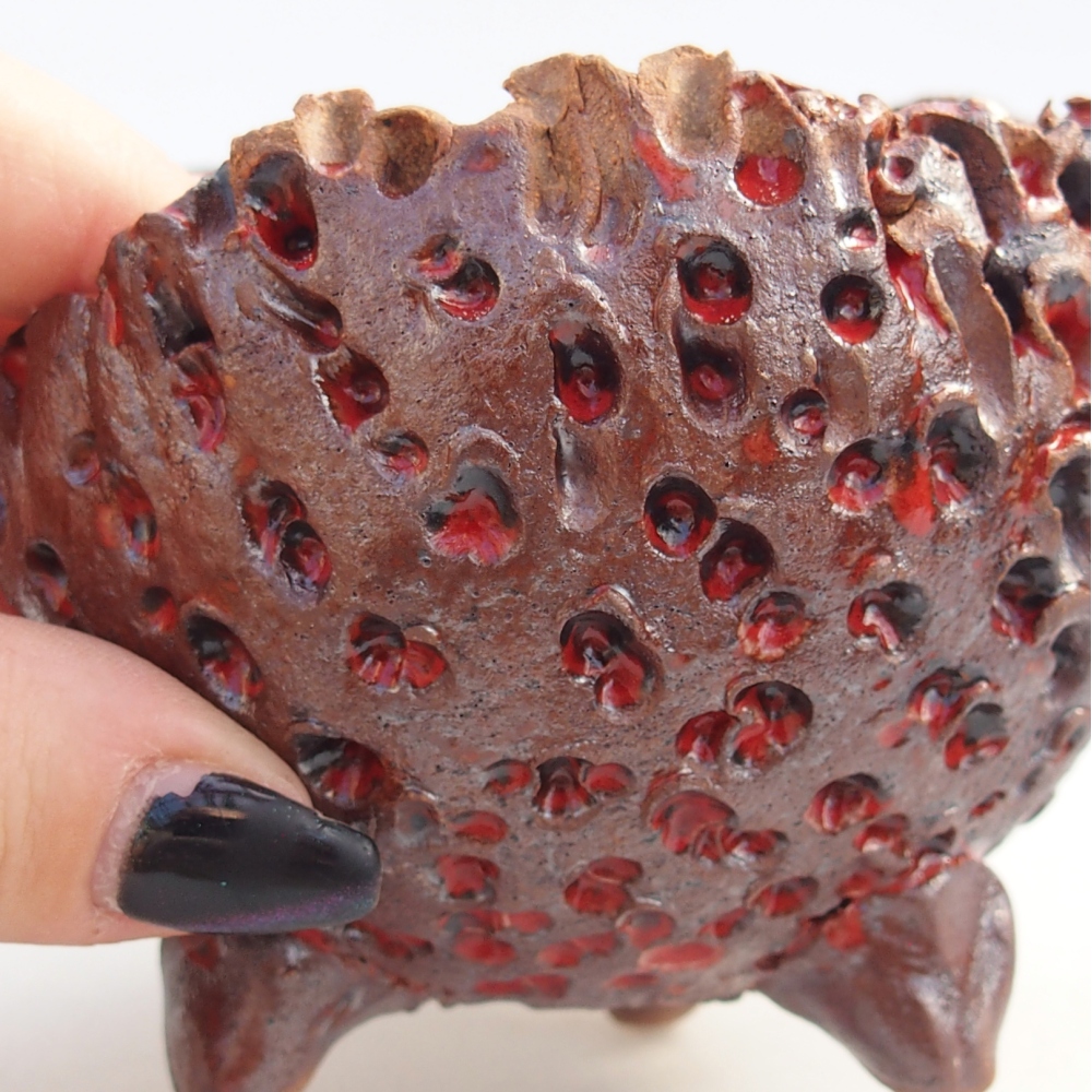 Coquille en céramique 10 x 9,5 x 8 cm , couleur marron