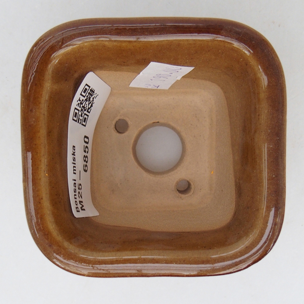 Bol à bonsaï en céramique 6,5 x 6,5 x 4,5 cm, brun