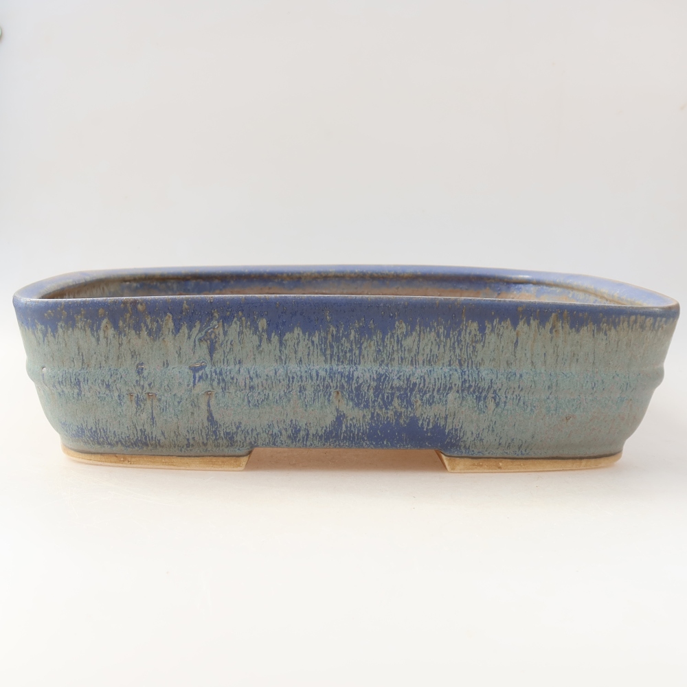 Bol à bonsaï en céramique 29,5 x 24,5 x 7,5 cm, couleur bleu