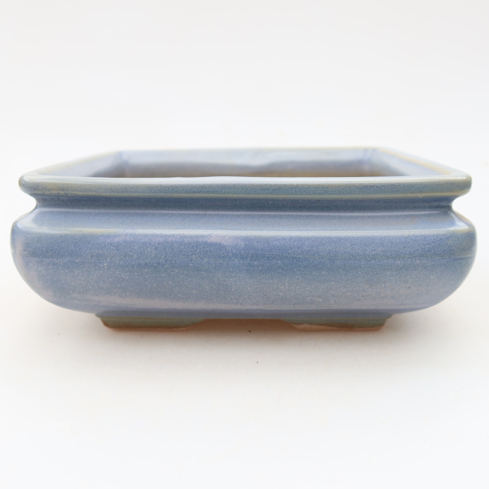 Bol à bonsaï en céramique 15,5 x 15,5 x 6 cm, couleur bleu