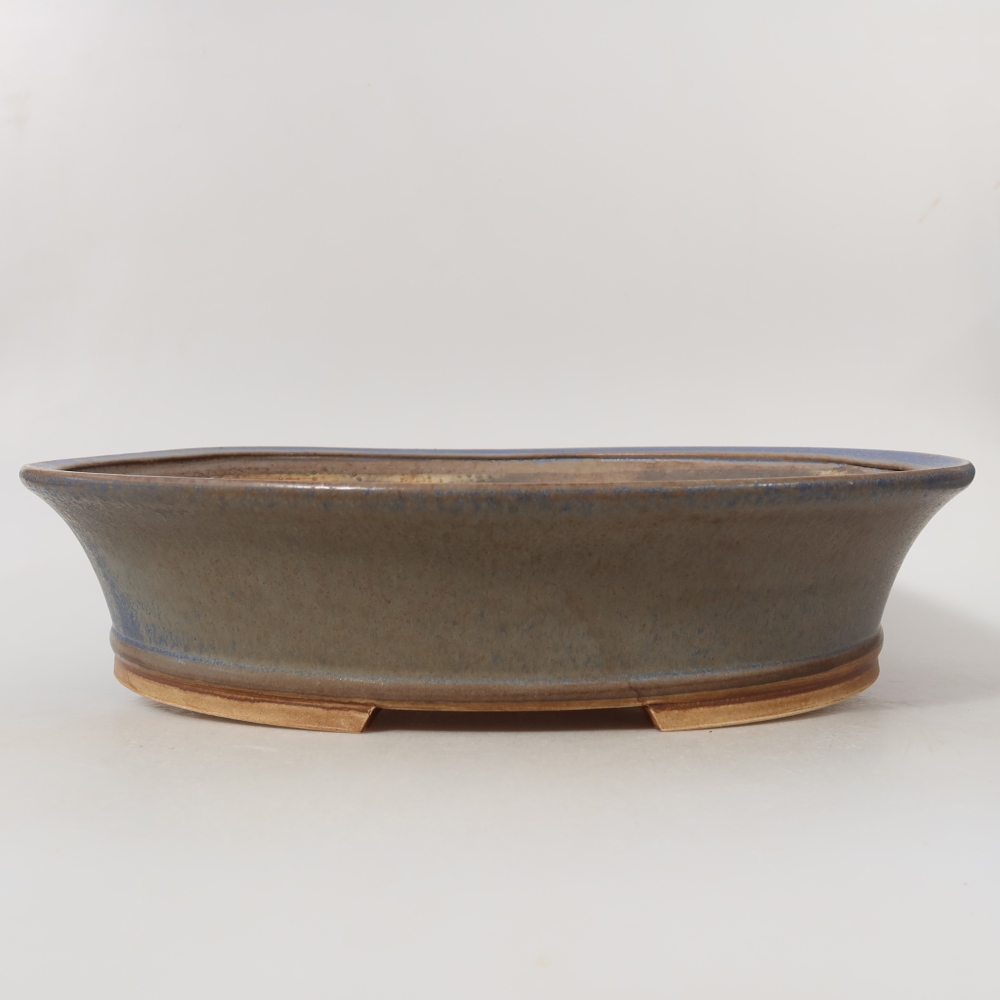 Pot à bonsaï en céramique 31,5 x 28 x 7 cm, couleur bleue