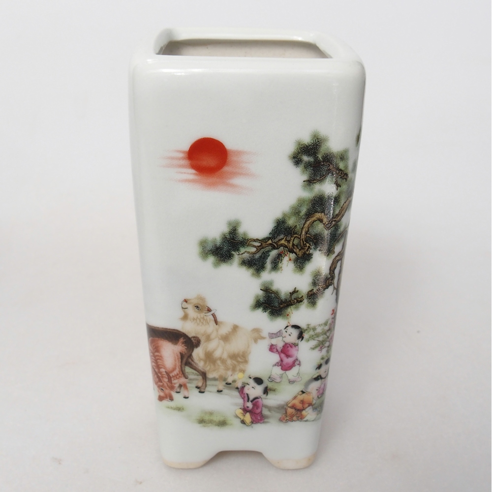 Bol à bonsaï en céramique 5,5 x 5,5 x 12 cm, couleur blanc