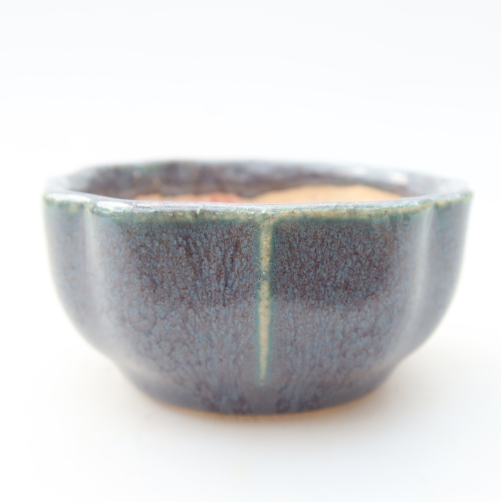 Pot à bonsaï en céramique 6 x 6 x 3 cm, couleur grise