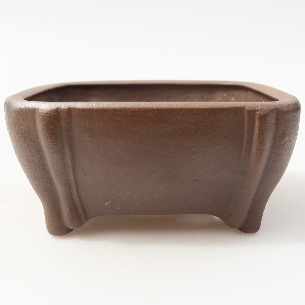 Bol à bonsaï en céramique 10,5 x 10,5 x 4,5 cm, brun