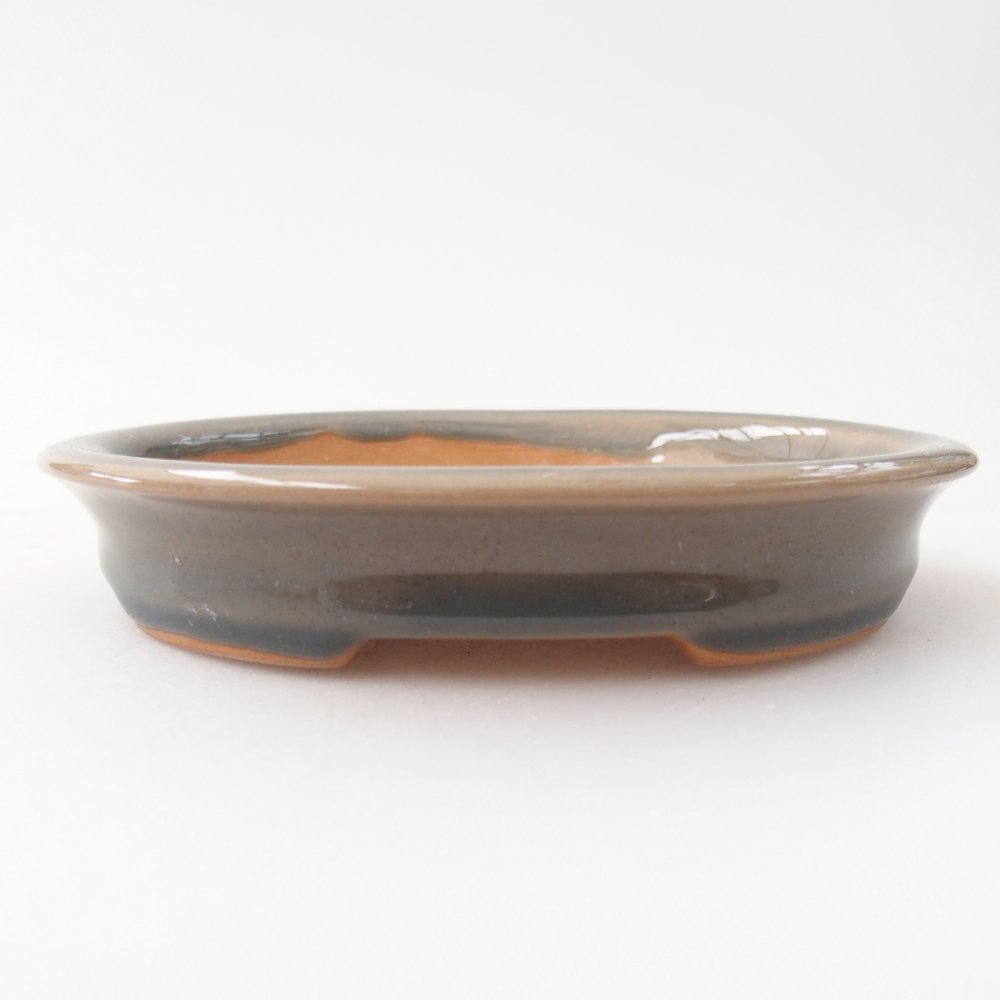 Bol à bonsaï en céramique 12,5 x 10,5 x 2 cm, gris