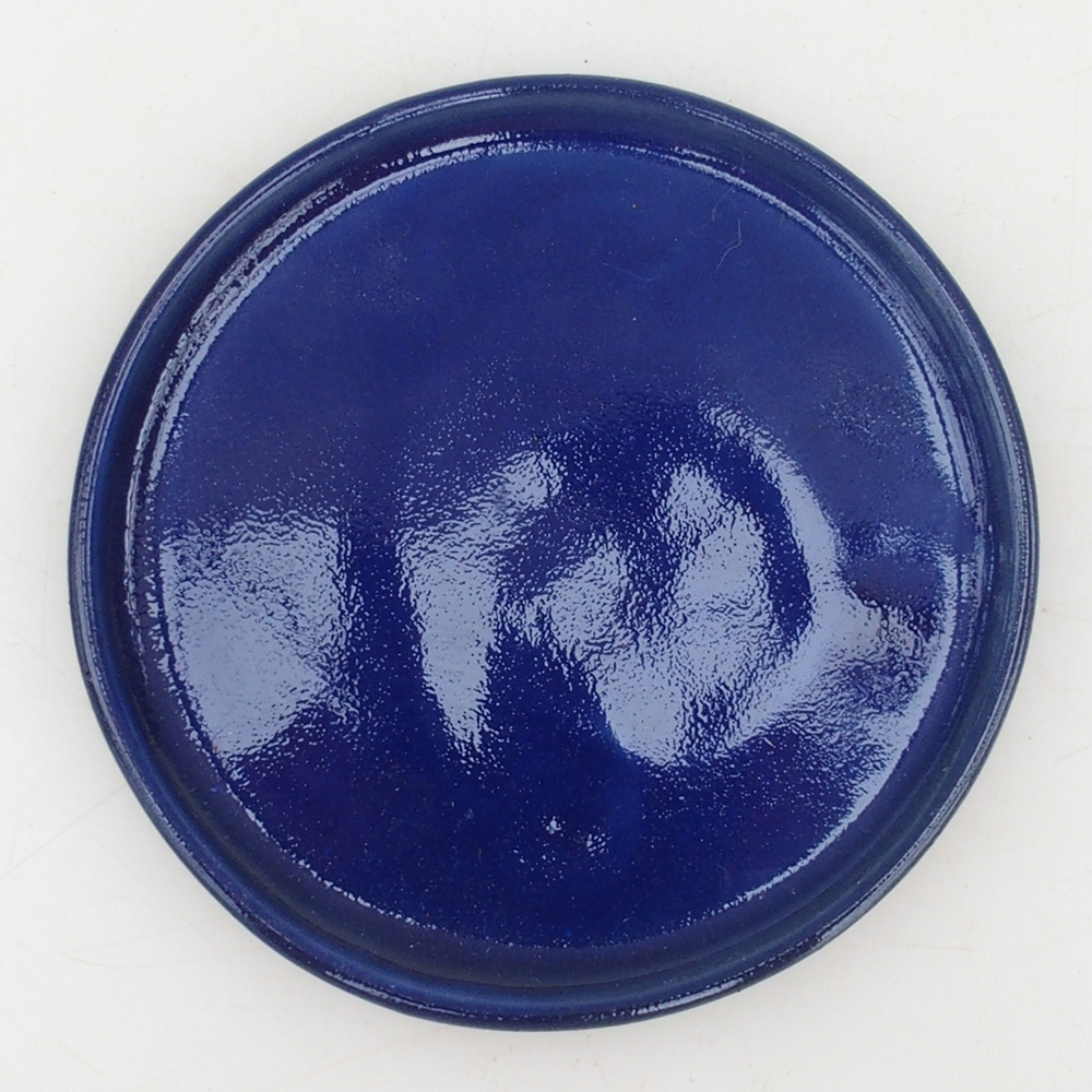 Console ronde pour bonsaïs D6-M - 11 x 11 x 1 cm - bleu