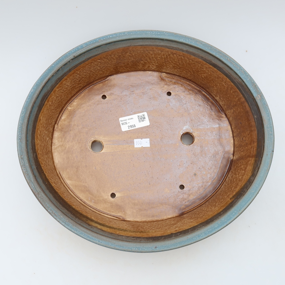 Bol à bonsaï en céramique 26,5 x 24 x 5,5 cm, couleur bleu