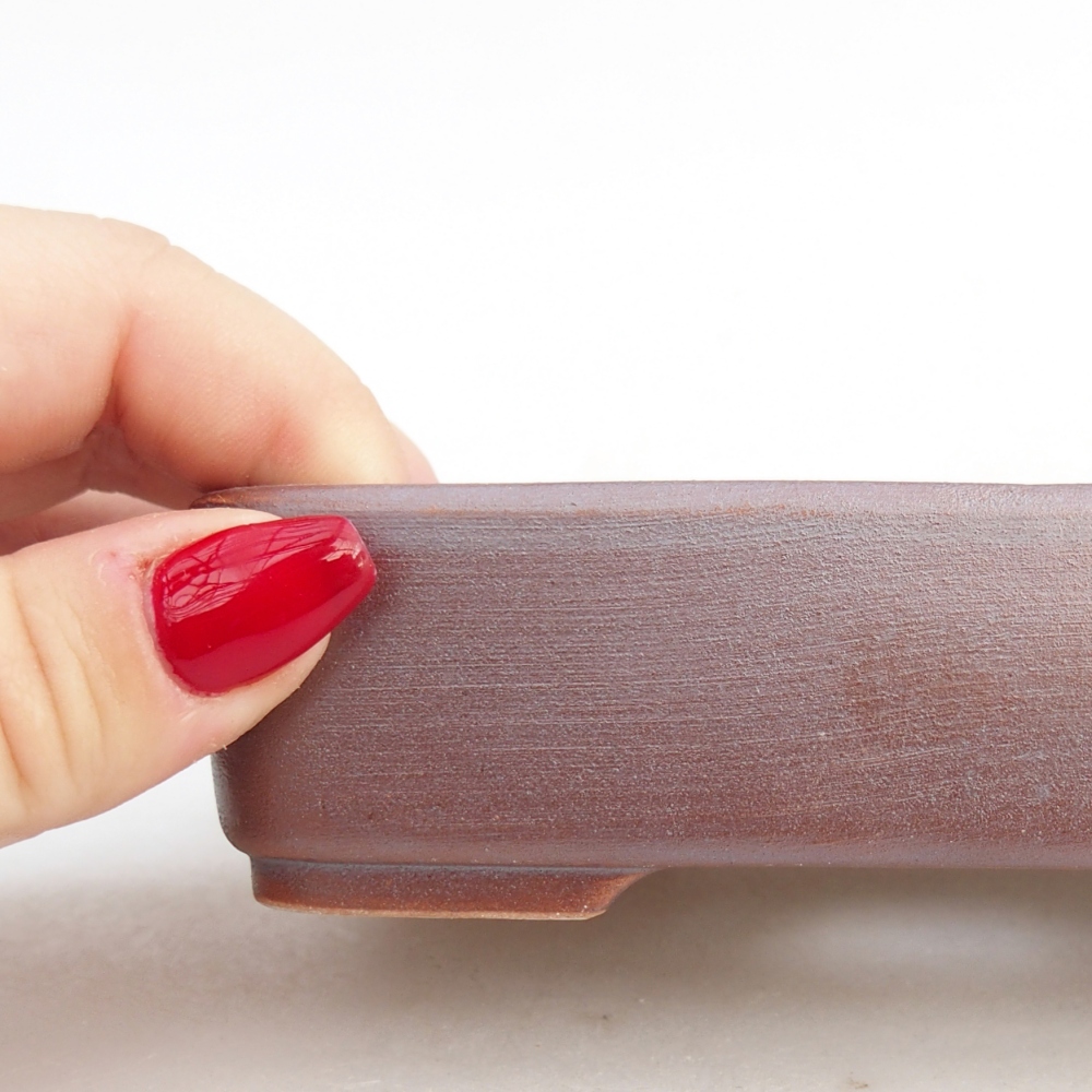 Bol à bonsaï en céramique 12,5 x 9,5 x 3,5 cm, couleur métal