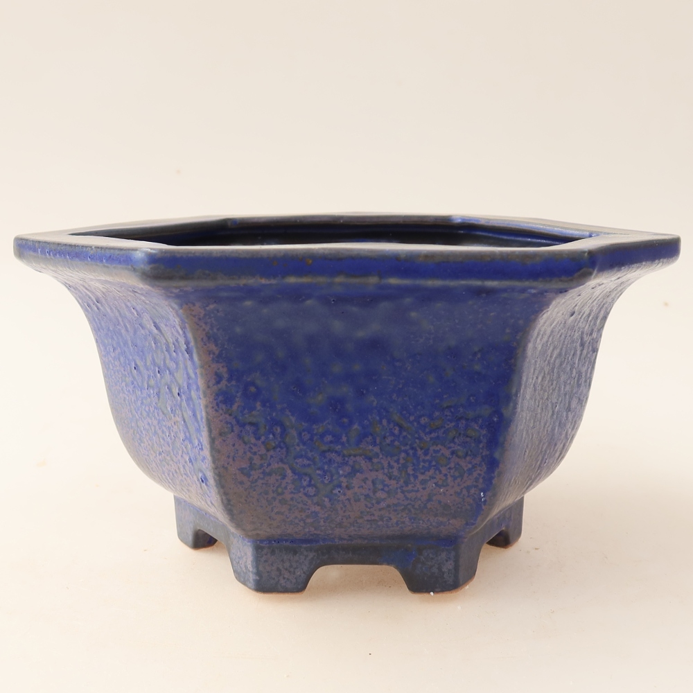 Bol à bonsaï en céramique 18,5 x 16,5 x 9 cm, couleur bleu