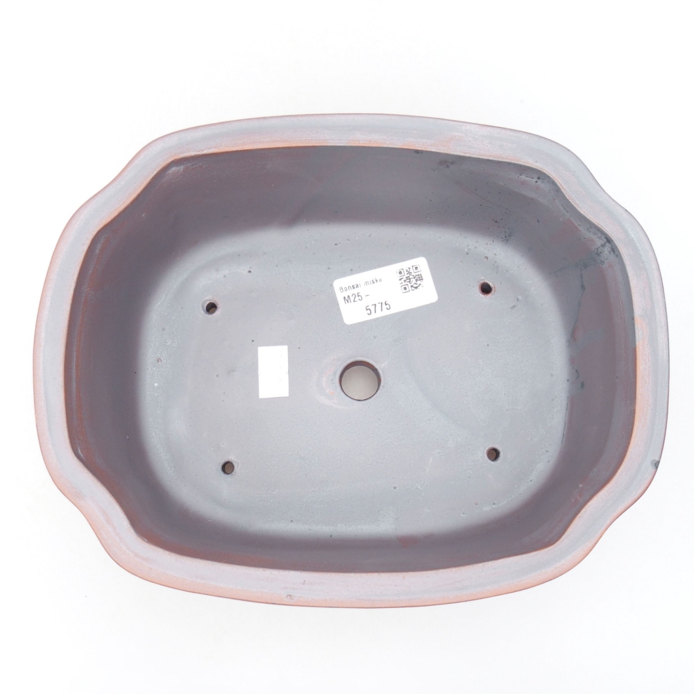 Bol bonsaï en céramique 22,5 x 17,5 x 7,5 cm, couleur métal