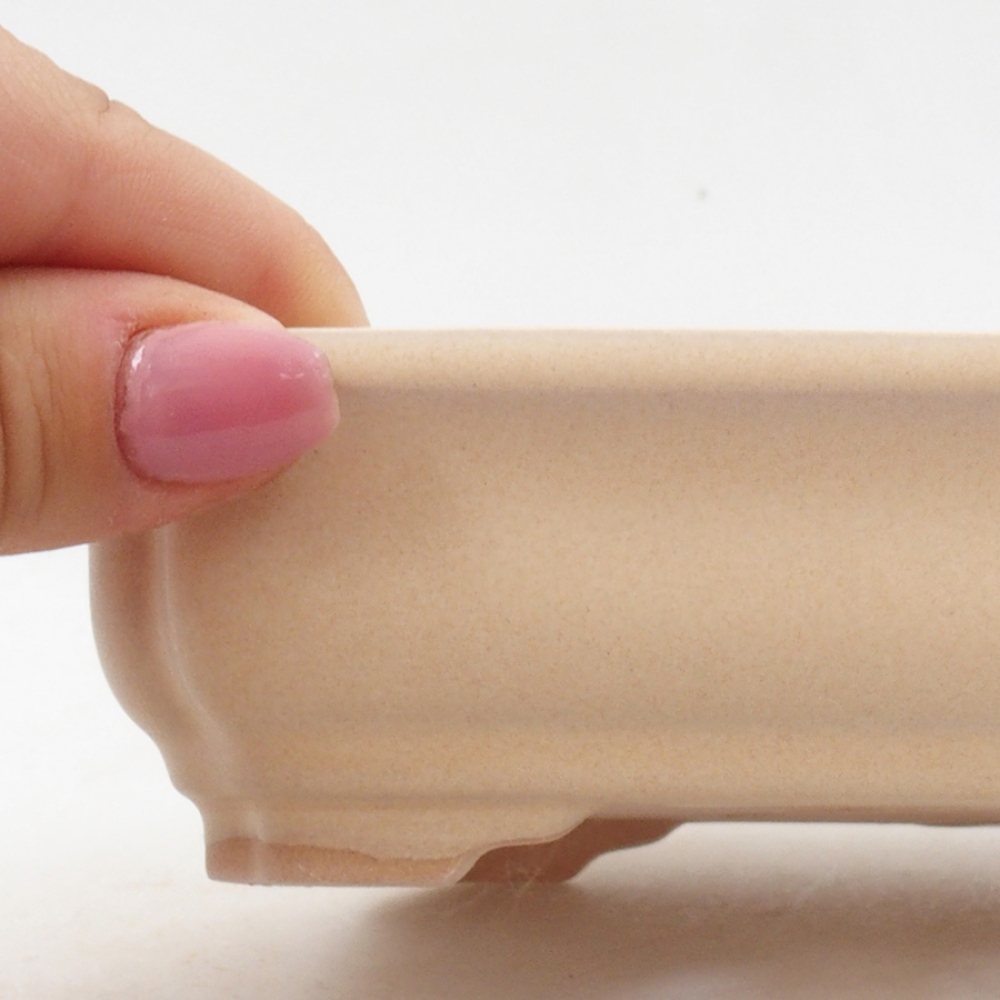 Bol à bonsaï en céramique 14 x 11 x 4 cm, couleur beige