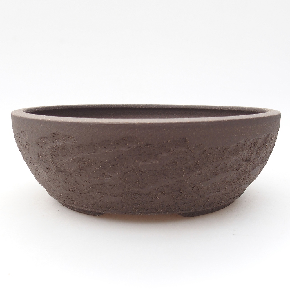 Bol à bonsaï en céramique 18,5 x 18,5 x 6 cm, brun