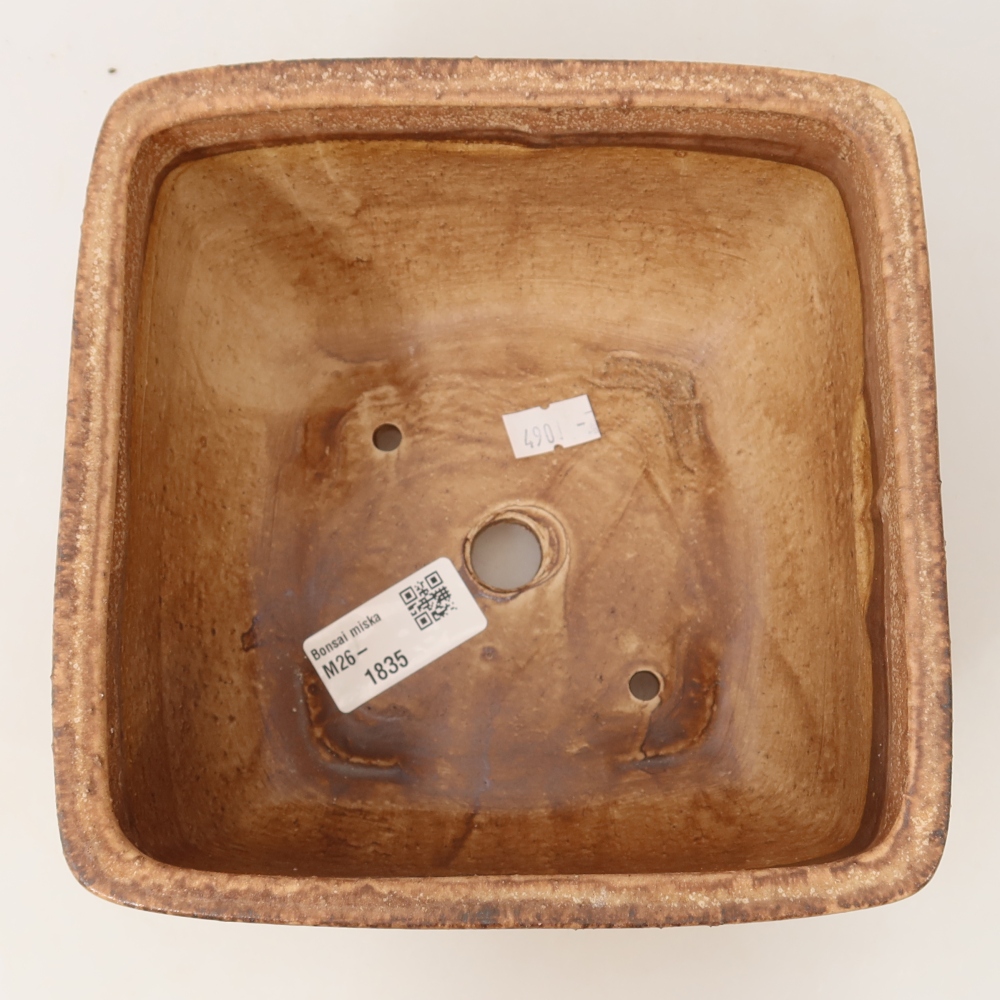 Pot à bonsaï en céramique 16,5 x 16,5 x 9,5 cm, couleur rose
