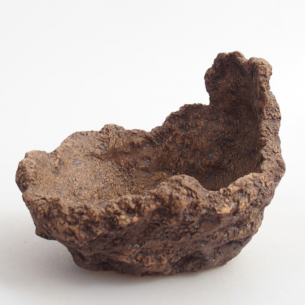 Coquille en céramique 10 x 8 x 9 cm , couleur marron