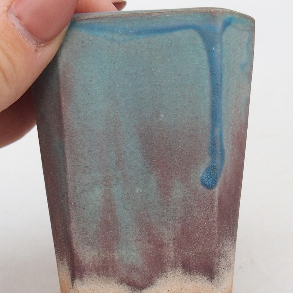 Bol à bonsaï en céramique 5,5 x 5,5 x 7 cm, couleur bleu