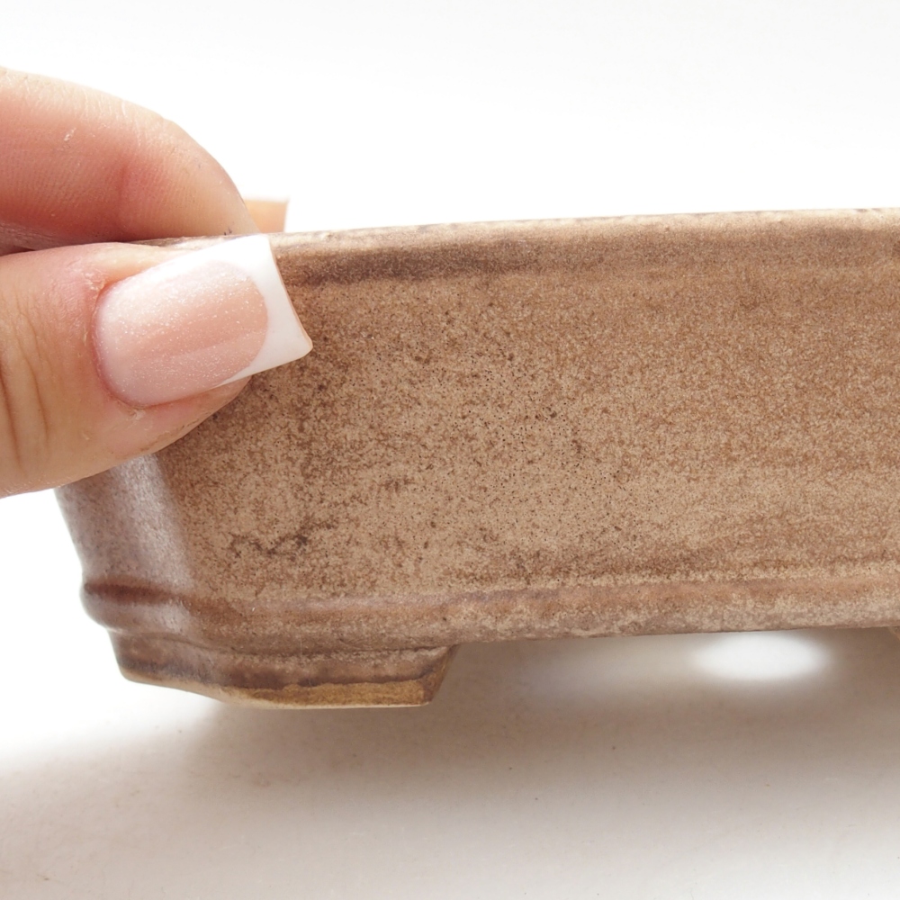 Bol à bonsaï en céramique 14 x 12 x 4,5 cm, couleur beige
