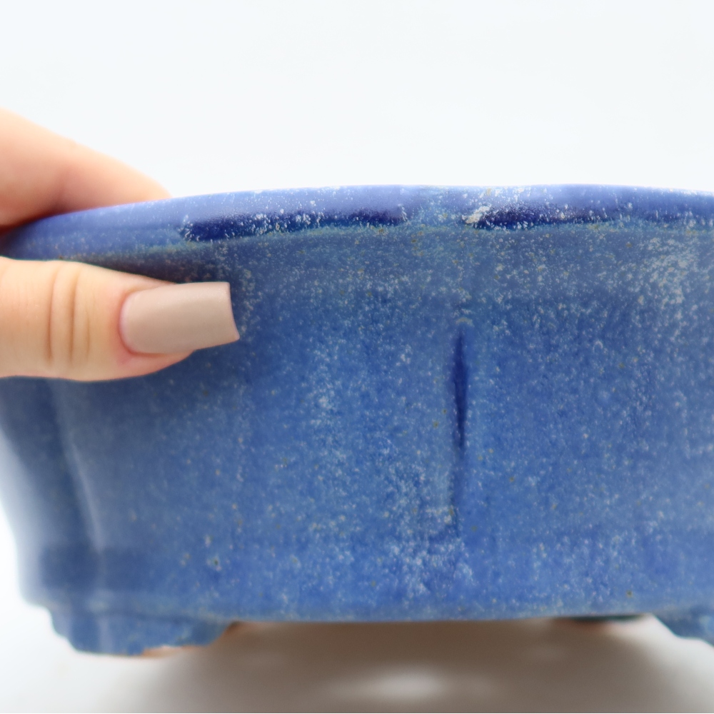 Bol à bonsaï en céramique 26,5 x 26,5 x 8,5 cm, couleur bleu