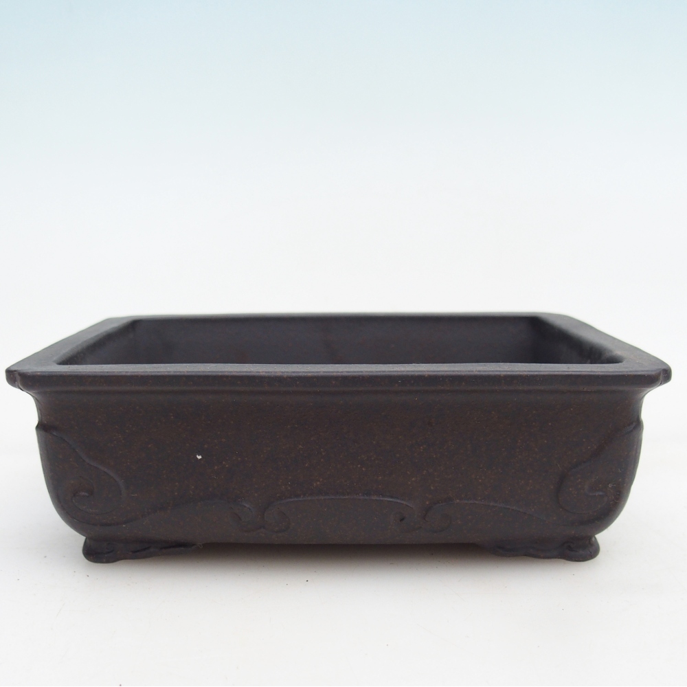 Bol à bonsaï en céramique 14,5 x 10 x 4,5 cm, couleur ocre brunâtre