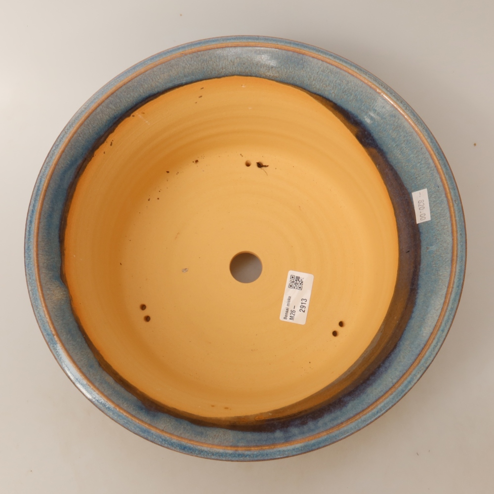 Pot à bonsaï en céramique 28,5 x 28,5 x 10,5 cm, couleur bleue