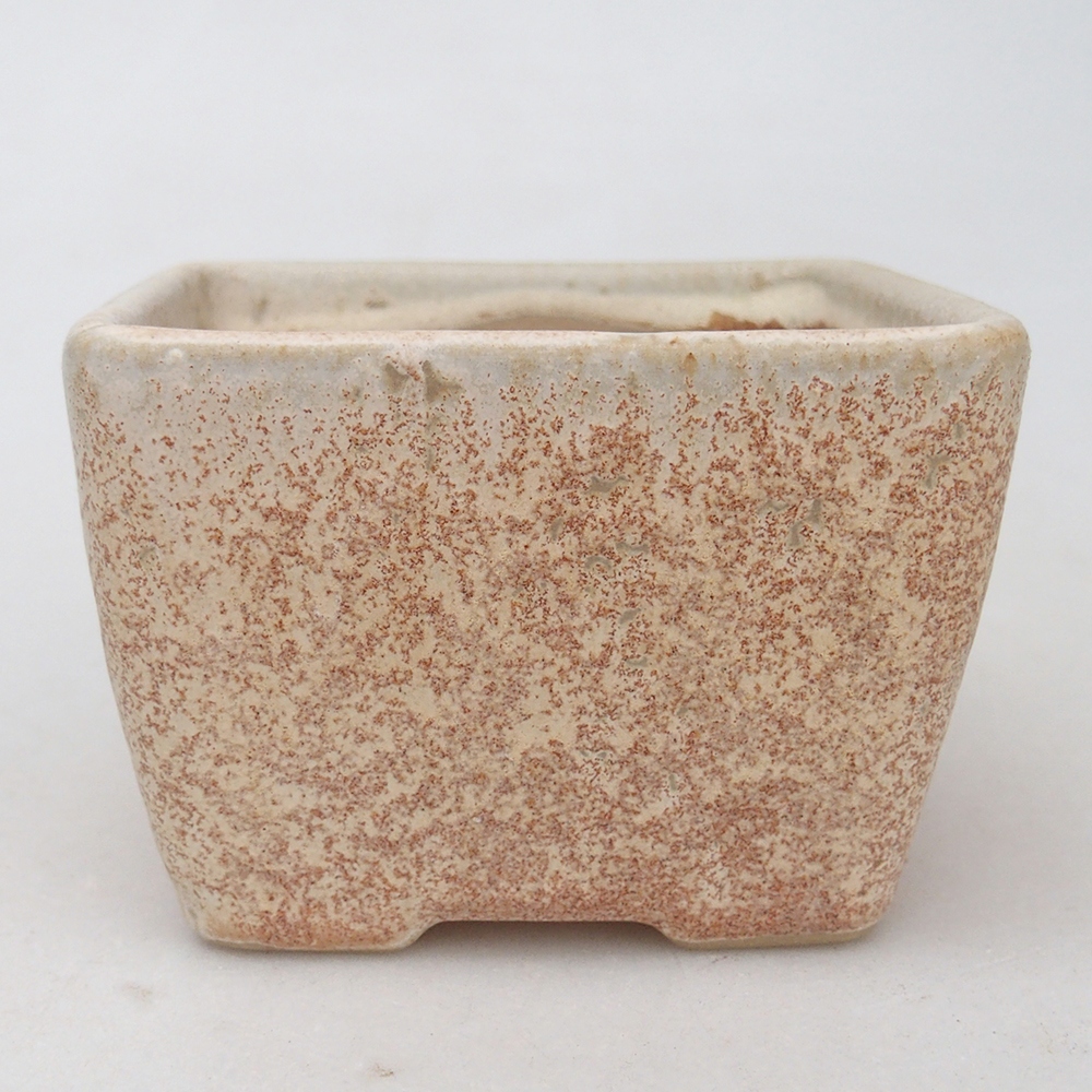 Bol à bonsaï en céramique 8,5 x 8,5 x 6 cm, couleur beige