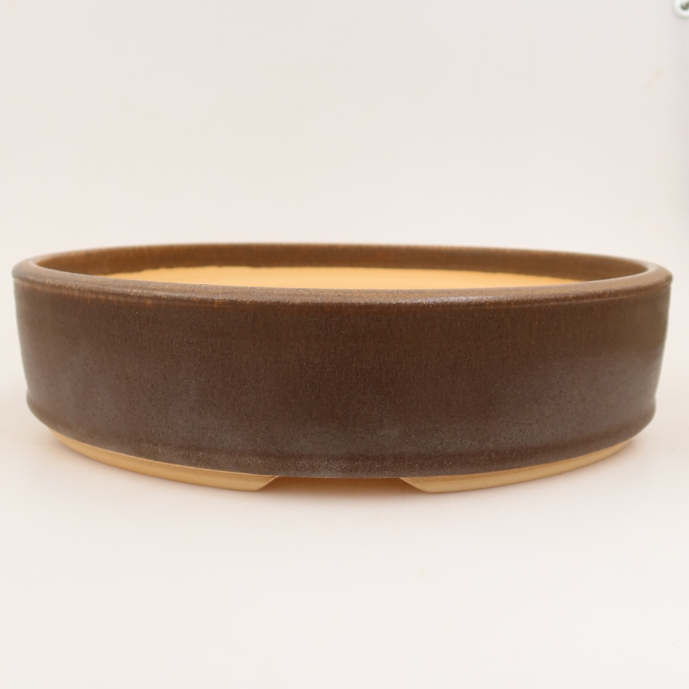 Pot à bonsaï en céramique 31 x 31 x 7,5 cm, couleur marron