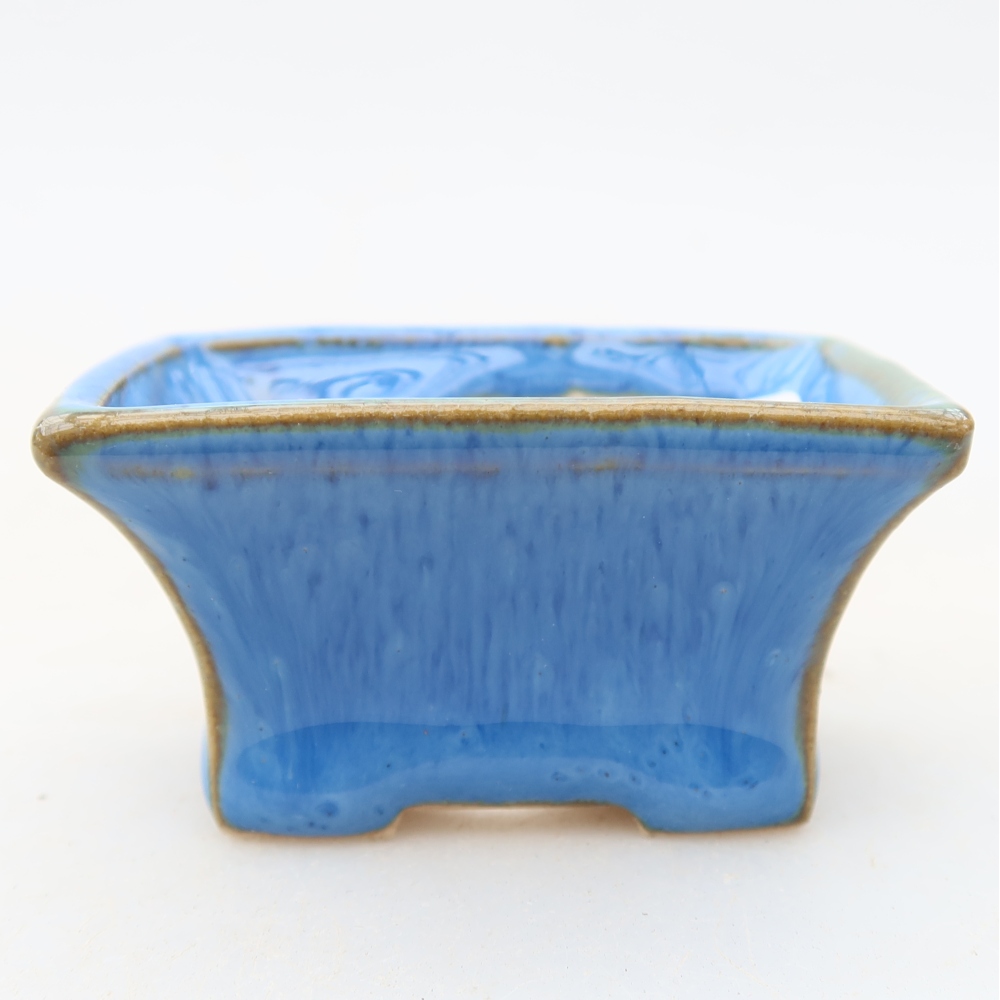 Pot à bonsaï en céramique 5,5 x 3,5 x 3 cm, couleur bleue