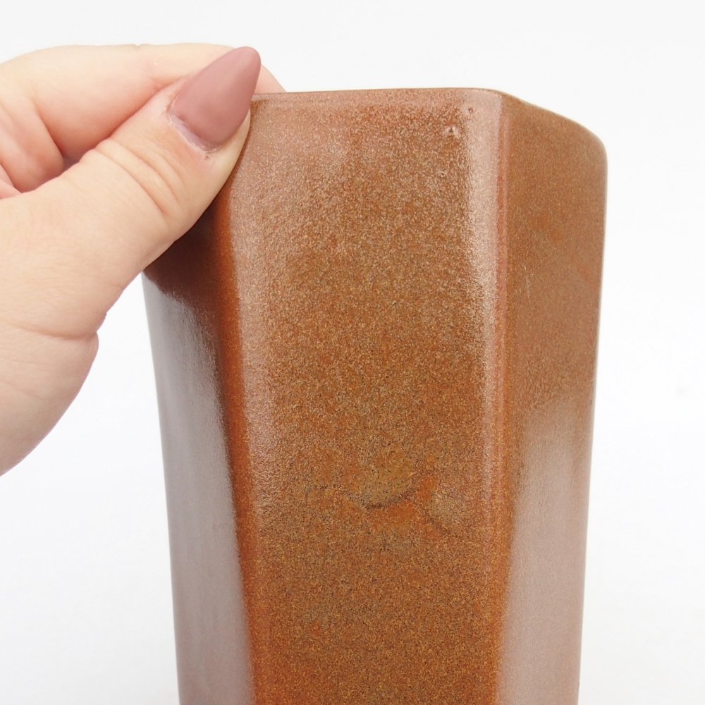 Bol à bonsaï en céramique 10 x 8,5 x 14,5 cm, brun