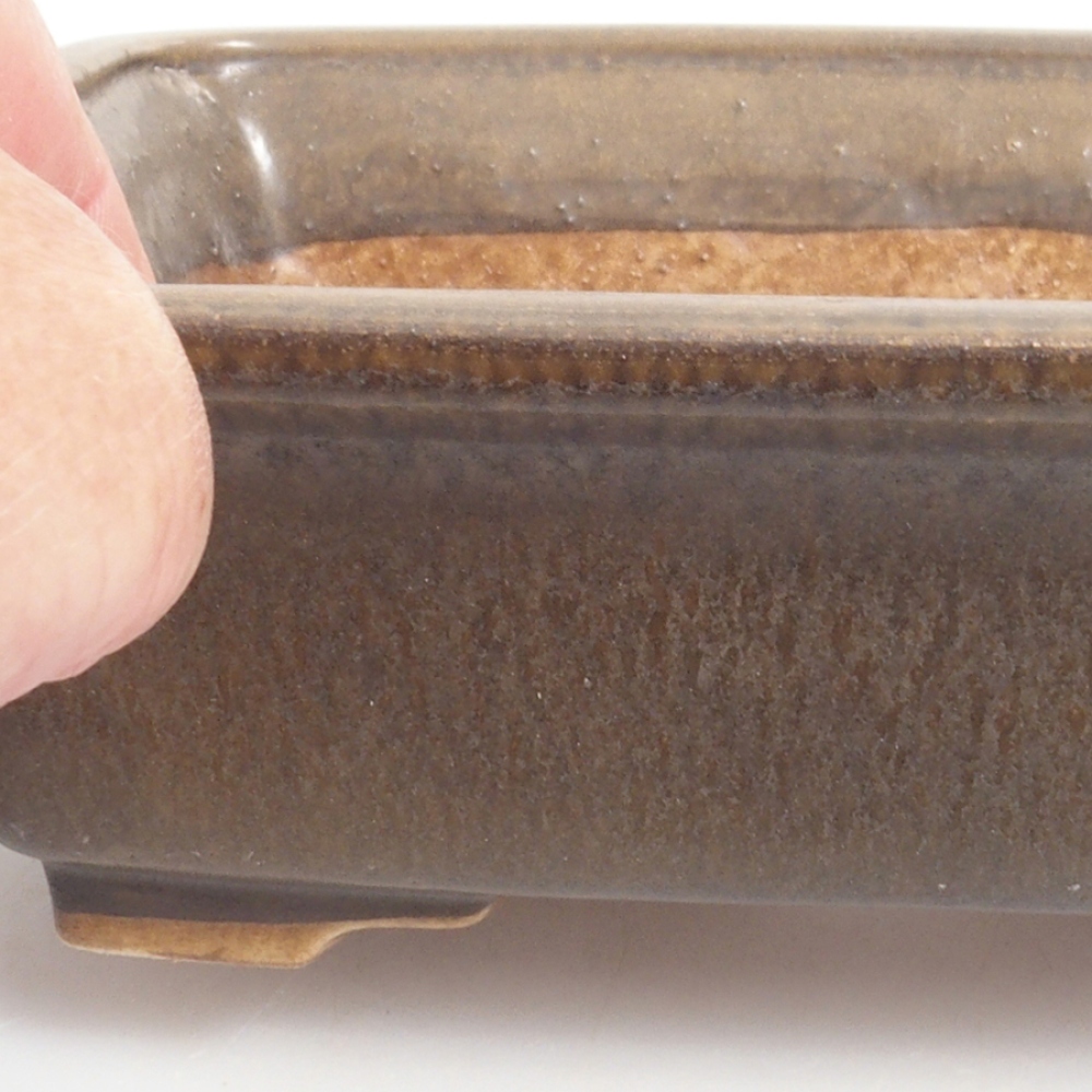 Bol à bonsaï en céramique 10 x 8,5 x 4 cm, brun